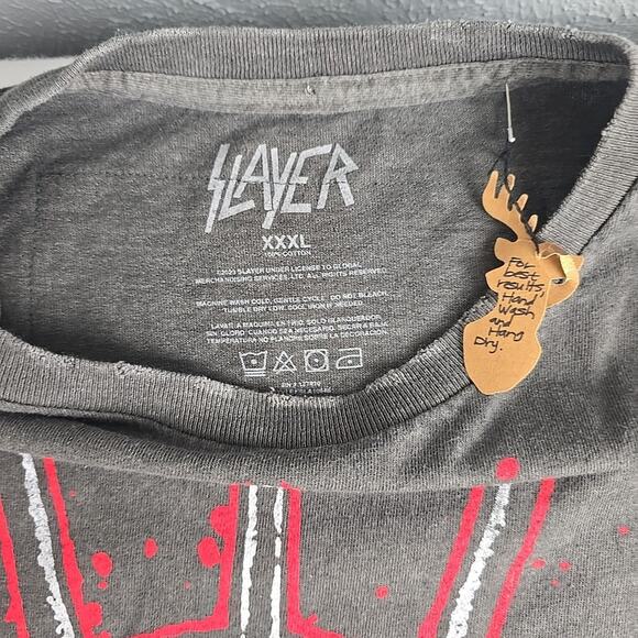 Slayer Metal Band Tshirt‎ Dress XXXL Grey Black Corduroy Floral Ditzy Handmade - Picture 7 of 7